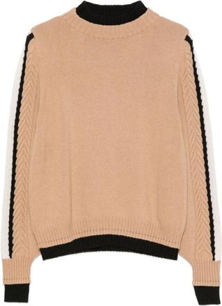 D.exterior Ronde hals gebreid - Dames - Ronde hals truien - Beige - L - Truien & Vesten