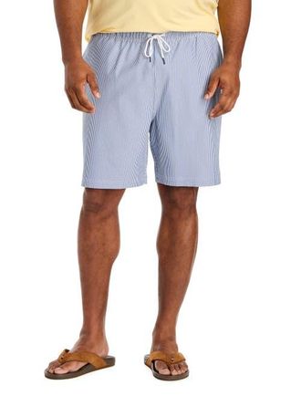 Nautica Big & Tall Seersucker Swim Trunks in Windsurf Blue at Nordstrom, Size 5X Big