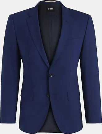 HUGO BOSS Mens H-Huge-MM-224 Slim-Fit Jacket in Stretch Wool - Navy - Size: Regular/50