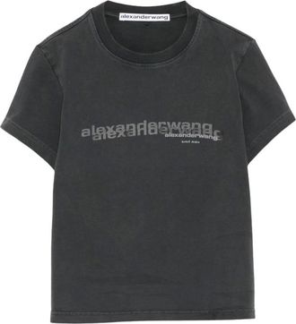 Alexander Wang Tops, Dames, Grijs, L, Stijlvol T-shirt 1Cc 3251103 011