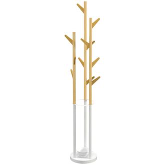 HOMCOM Homcom - Attaccapanni Da Terra Con 12 Ganci E Portaombrelli 30.5x30.5x174.5cm