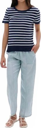 Hatley Simone Knit Tee In Navy And White Stripes