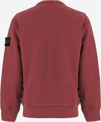 Stone Island Boys Cotton Logo Sweatshirt Red Hoods & Sweatshirts