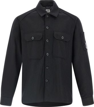 C.P. Company C. P. Company-Wool Overshirt Camicie Nero-Uomo