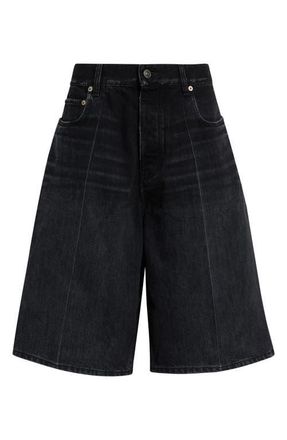 Balenciaga Stay Press Denim Shorts in 1000 Black at Nordstrom, Size 34