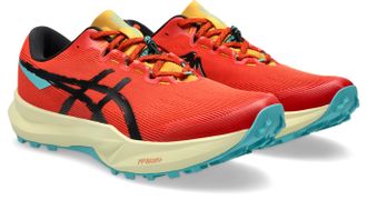Asics Trailrunningschuh ASICS FUJI LITE 6, Damen, Gr. 44,5, schwarz (rot clay, schwarz), Textil, Schuhe Trailrunningschuh, leichter Trailrunningschuhe