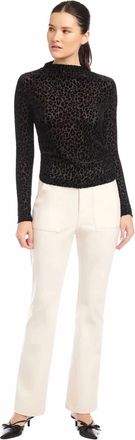 Fifteen Twenty Burnout Leo Velvet Top In Black