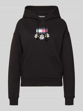 Tommy Jeans Hoodie mit Label- und Motiv-Print Modell DAISY FLAG in Black, Gr&ouml;&szlig;e XS