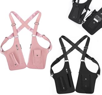 Generic Double Shoulder Armpit Bag, Premium Leather Adjustable Underarm Shoulder Bag for Men and Women (2Pcs*G)