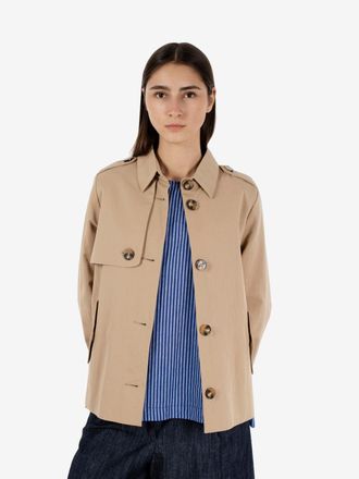 Alessia Santi Trench corto con bottoni cappuccino