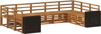 vidaXL Conjunto De Sof&aacute;s De Exterior 9 Uds. Natural Vidaxl
