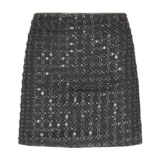 Rotate ROTATE Birger Christensen, Short Skirts, female, Gray, Size: XS Beaded Mini Skirt
