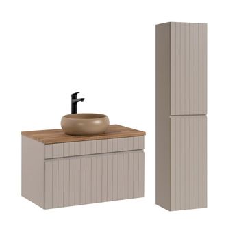 Petits Meubles Set mueble lavabo 80 cm y columna estratificado 80.4cm