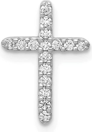 Diamond2Deal 10K White Gold Diamond Cross Pendant