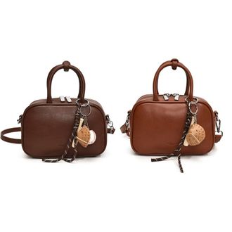 Generic PU Leather Shoulder Bag Large Capacity Tote Bag Handbag for Women (Coffee Small)