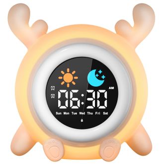 OEM Reloj Despertador Educativo Infantil Con Funci&oacute;n D&iacute;a/noche, 2 Alarmas, Formato 12/24 Horas, Funci&oacute;n De Repetici&oacute;n, Brillo De Pantalla Ajustable, 7 Col