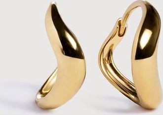 Monica Vinader Gold Swirl Huggie Earrings