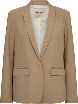 Mos Mosh Blazers, female, Brown, Size: 2XL Feminine Blazer with V-Neck and Flap Pockets