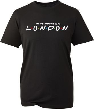 Generic We Go to London T-Shirt, Tourist Friends Themed Shirt, Kids Unisex Adults Tee Top (Black, 12 Years)
