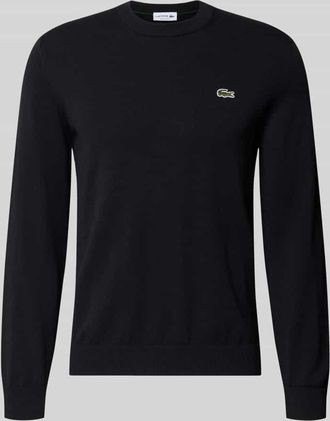 Lacoste Regular Fit Strickpullover aus Baumwoll-Mix in Black, Gr&ouml;&szlig;e XXXL