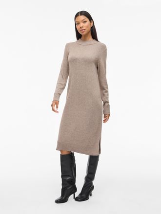 Vila VIRIL CREW NECK L/S MIDI DRESS - NOOS