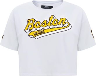 Pro Standard Womens Pro Standard White Boston Bruins Boxy Script Tail Cropped T-Shirt at Nordstrom, Size X-Large