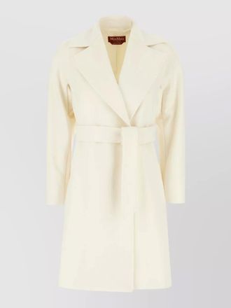 Max Mara longline virgin wool coat belted waist