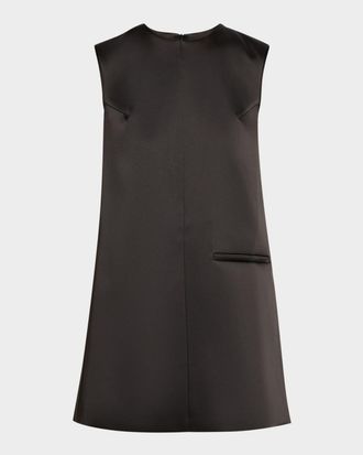R&oacute;he Sculptural Satin Mini Cape Dress