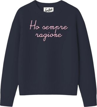 MC2 Saint Barth Tessa Ho Sempre Ragione Trui - Dames - Truien - Blauw - Maat: XS Zijde