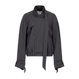 Victoria Beckham Jassen, Dames, Grijs, M, Wol, Scarf Bomberjack