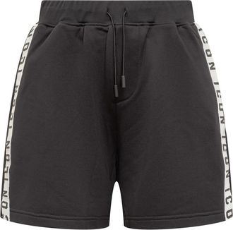 Dsquared2 Logo Gedrukte Shorts met Trekkoord - Dames - Bermuda - Zwart - S - Katoen - Korte Broeken