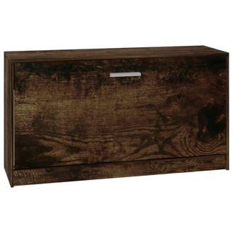 vidaXL Zapatero Madera Contrachapada Roble Ahumado 80x24x45 Cm Vidaxl
