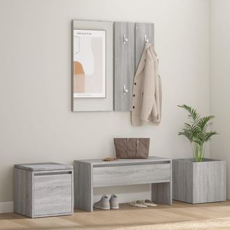 vidaXL Vidaxl - Set De Muebles De Recibidor Madera Contrachapada Gris Sonoma