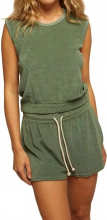 perfectwhitetee Ellie Loop Terry Tank In Aloe