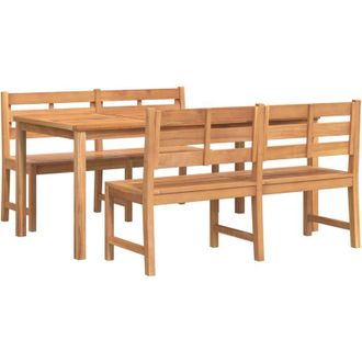 vidaXL Juego De Comedor Para Jard&iacute;n 3 Pzas Madera Maciza De Teca Vidaxl