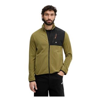 Benetton Polartec Technische Fleece Sweater - Heren - Vesten met rits - Groen - L - Polyester - Hoodies & sweatvesten