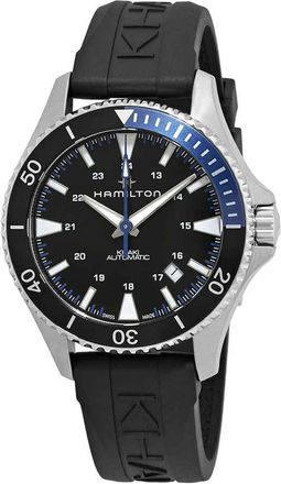 Hamilton Khaki Navy Scuba Automatic Black Dial Batman Bezel Mens Watch H82315331