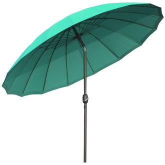 OUTSUNNY 2.6m Round Curved Adjustable Parasol Sun Umbrella Metal Pole Green | TJ Hughes