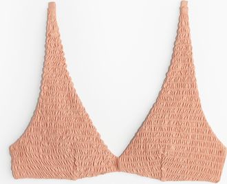 H&M Gesmoktes Triangel-Bikinitop - Orange