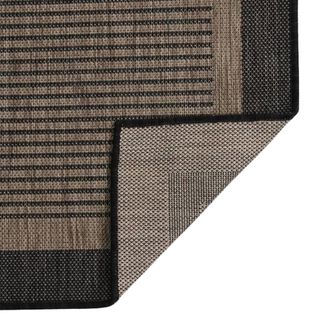 Berkfield Home Outdoor Flatweave Rug 140x200 cm Dark Brown | Size: Medium