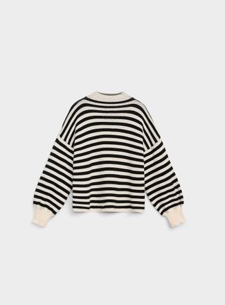 Contemporaine Womens Funnel collar striped sweater Exclusive collection from Italy
