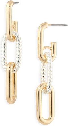 Nordstrom Rack Two-Tone Paper Clip Drop Earrings in Gold- Silver at Nordstrom Rack