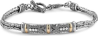 Samuel B. 18K Yellow Gold & Sterling Silver Filigree Bar Toggle Bracelet in Silver-Gold at Nordstrom Rack