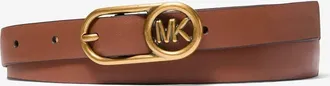 Michael Kors Logo Buckle Leather Belt