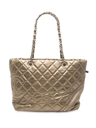 Chanel 2006-2008 Large Aged Calfskin Cotton Club tote bag - Gold
