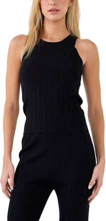 endless rose Slick Rib Cutaway Tank in Black at Nordstrom Rack, Size X-Small