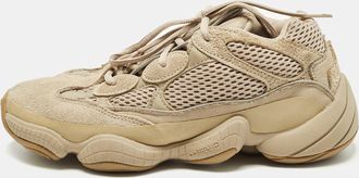 adidas 500 Soft Vision Size 40 Beige Fabric and Suede Lace Up Sneakers