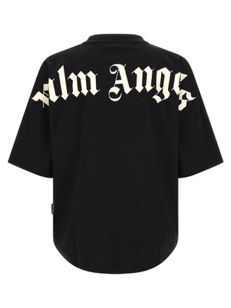 Palm Angels Logo-Print Oversized T-Shirt - Black