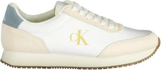 Calvin Klein Witte Polyester Sneakers - Heren - Sneakers - Wit - 40 EU - Polyester - Schoenen