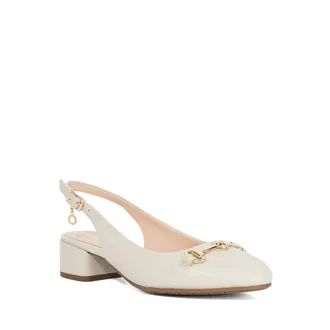Dune London Womens Ladies Charleigh - Snaffle Trim Sling-Back Courts - Beige Leather - Size UK 3